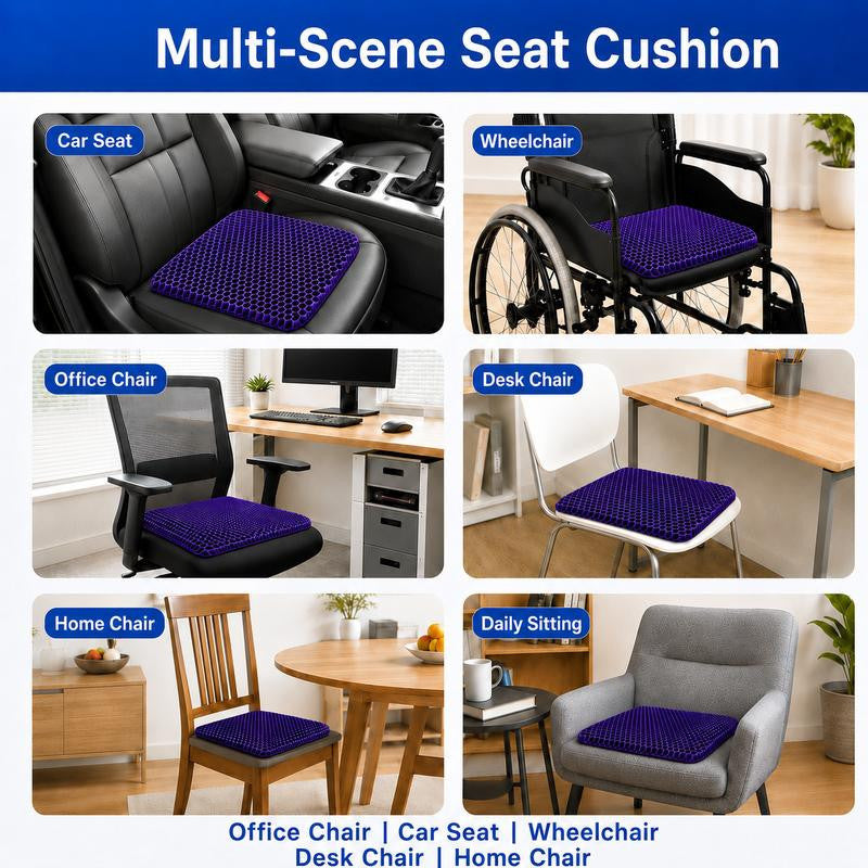 Thick Honeycomb Gel Seat Cushion with Non-Slip Cover