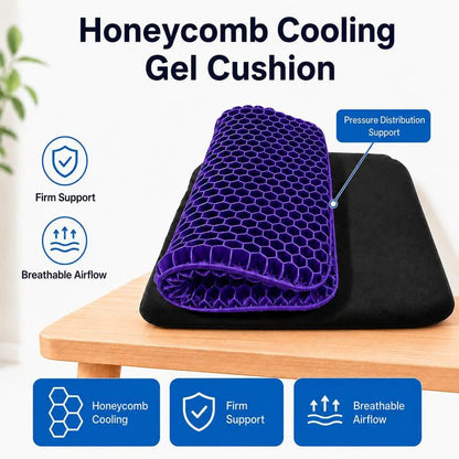 Thick Honeycomb Gel Seat Cushion with Non-Slip Cover