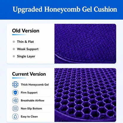 Thick Honeycomb Gel Seat Cushion with Non-Slip Cover
