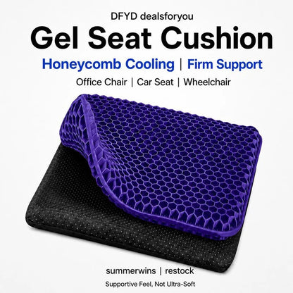 Thick Honeycomb Gel Seat Cushion with Non-Slip Cover