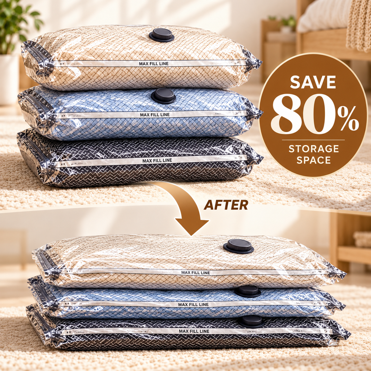 Electric Vacuum Storage Bag Set – Space-Saving Bags for Clothes, Bedding & Travel