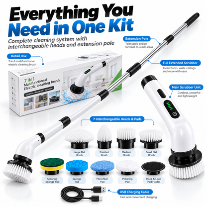 Noralios ScrubEase™ — Cordless Power Scrubber